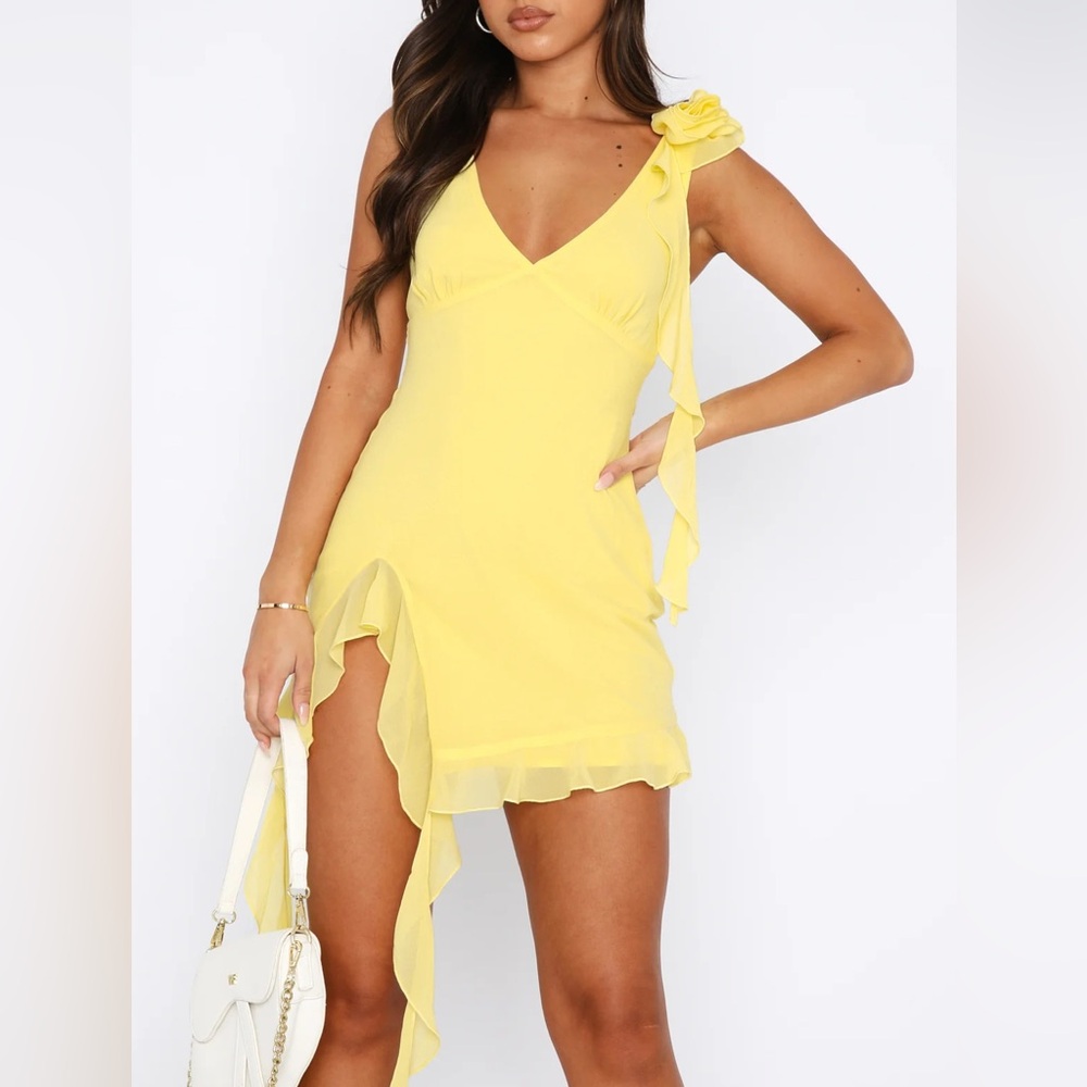 White Fox Boutique Like That Mini Dress in Buttercup